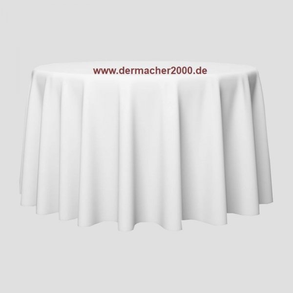 Tischdecke Damast weiß 230 cm Ø